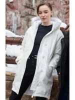Phoebe Dynevor Fair Play White Hooded Jacket