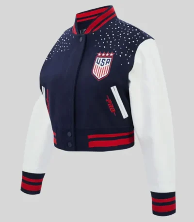Pro Standard US Soccer WNT Legacy Cropped Varsity Jacket