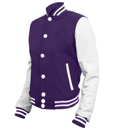 Purple and White Varsity Jacket