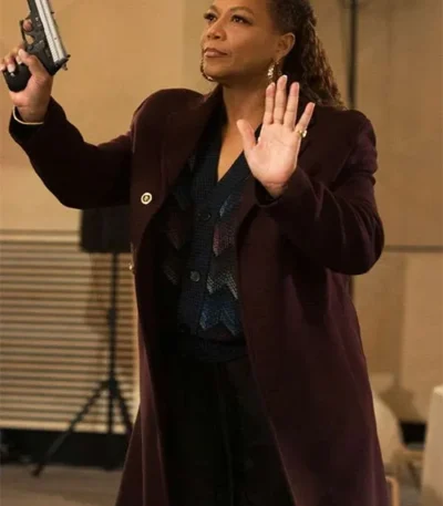 Queen Latifah The Equalizer S05 Burgundy Coat