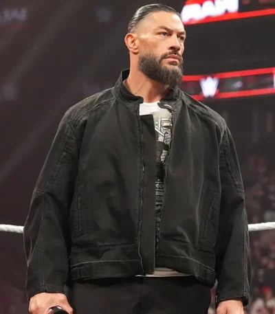 RAW 2026 Roman Reigns Black Denim Jacket