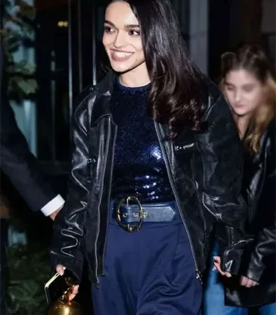 Rachel Zegler Snow White Black Leather Jacket