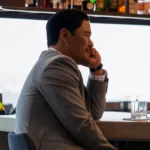 Randall Park Night Always Comes Grey Blazer