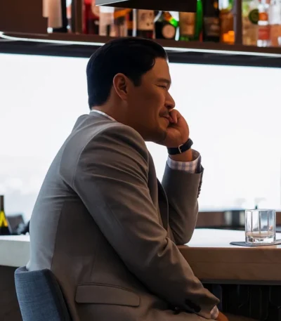 Randall Park Night Always Comes Grey Blazer