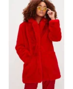 Red Fur Sherpa Coat
