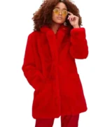 Red Fur Sherpa Coat