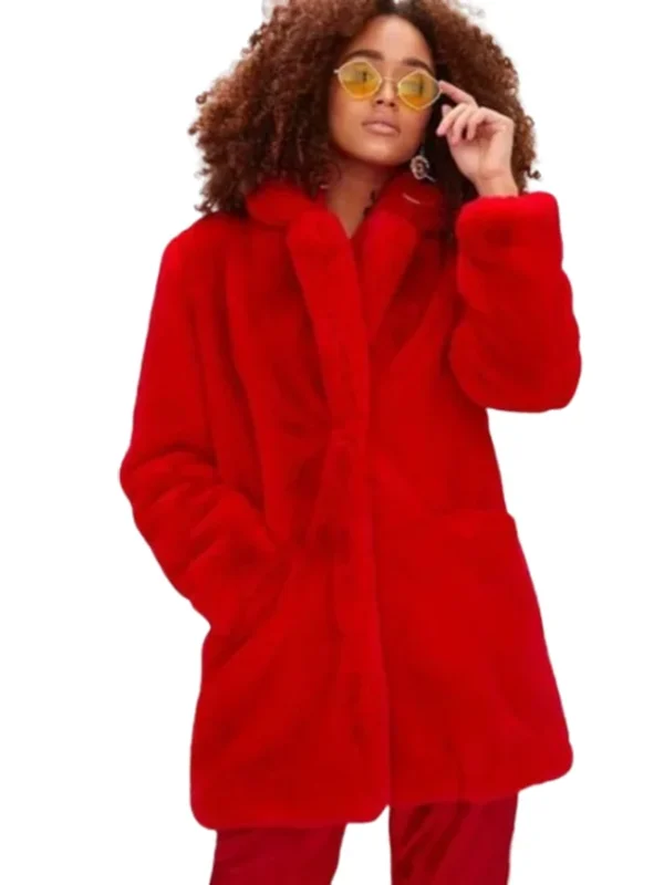 Red Fur Sherpa Coat