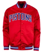 Red Lightweight Detroit Pistons Satin Jacket