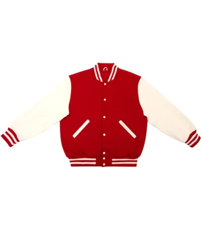 Red and White Varsity Letterman Jacket