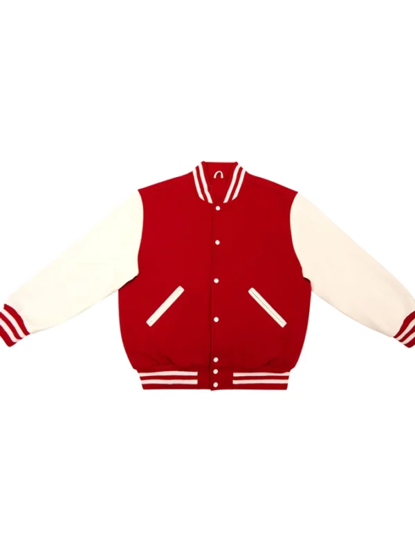 Red and White Varsity Letterman Jacket