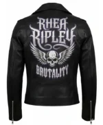 Rhea Ripley Black Leather Biker Jacket