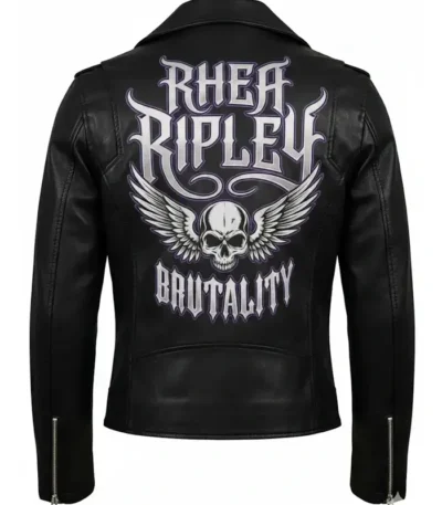 Rhea Ripley Black Leather Biker Jacket