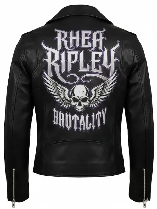 Rhea Ripley Black Leather Biker Jacket