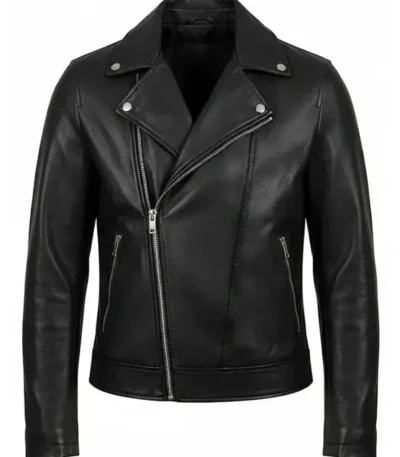 Rhea Ripley Black Leather Biker Jacket