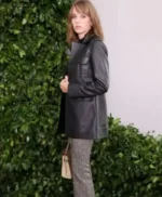 Robin Buckley Stranger Things S05 Black Leather Coat