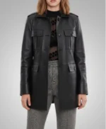 Robin Buckley Stranger Things S05 Black Leather Coat