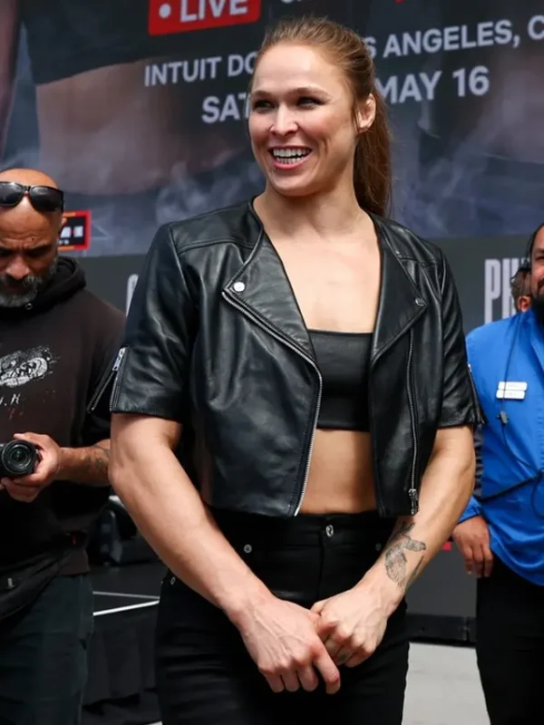 Ronda Rousey Cropped Leather Jacket