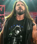 Royal Rumble 2026 AJ Styles Black Leather Vest