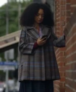 Safe Home 2023 Aisha Dee Grey Check Coat