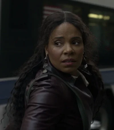 Sanaa Lathan Hit & Run Maroon Leather Jacket