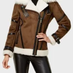 Sandra Brown Fur Real Leather Jacket