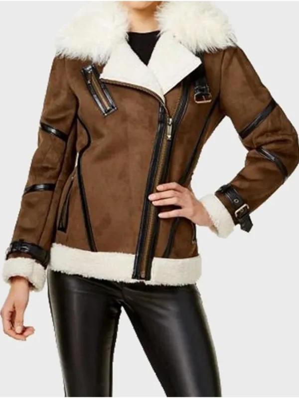 Sandra Brown Fur Real Leather Jacket