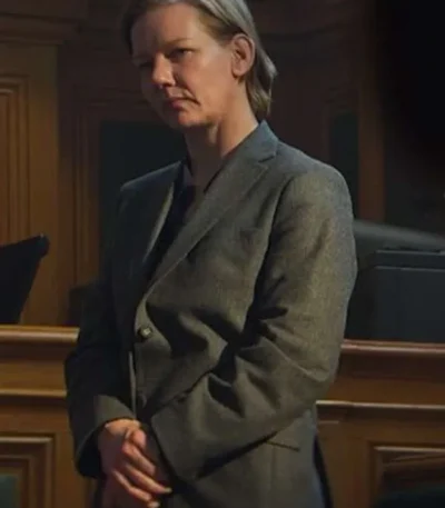 Sandra Hüller Anatomy of a Fall 2023 Blue Blazer