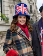 Sarah Ramos Christmas in Notting Hill Plaid Trench Coat