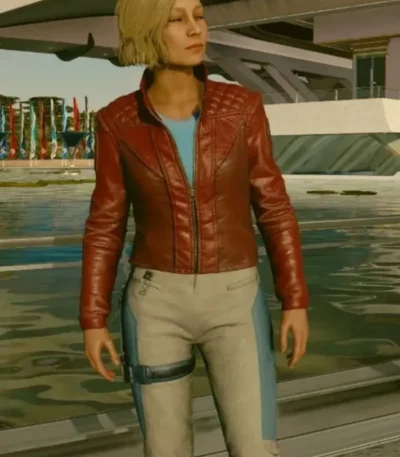Sarah Morgan Starfield Leather Jacket