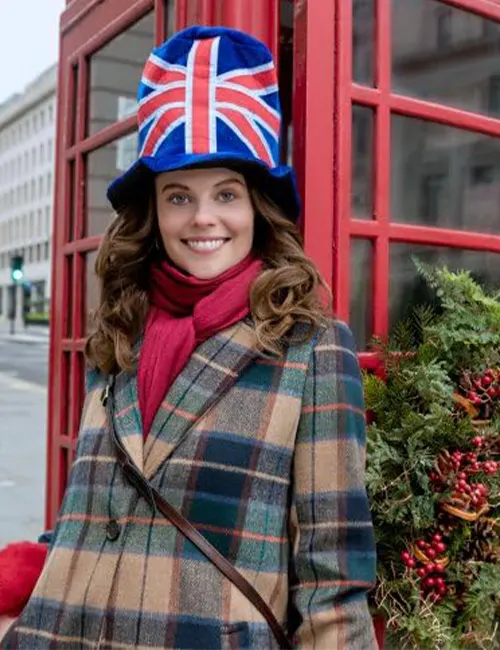 Sarah Ramos Christmas in Notting Hill Plaid Trench Coat Sarah Ramos Christmas in Notting Hill Plaid Trench Coat
