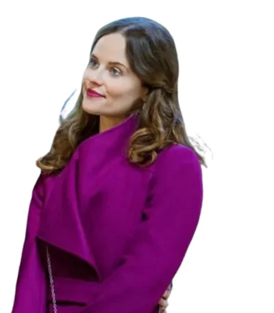 Sarah Ramos Christmas in Notting Hill Purple Long Coat