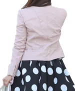 Sasha Pieterse Pretty Little Liars Pink Leather Jacket