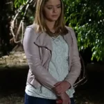 Sasha Pieterse Pretty Little Liars Pink Leather Jacket
