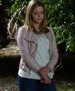Sasha Pieterse Pretty Little Liars Pink Leather Jacket