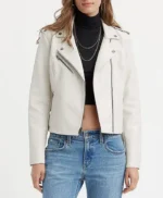 Sasha Pieterse Pretty Little Liars S02 White Biker Jacket