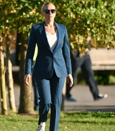 Scarlett Johansson Jurassic World Rebirth Blue Suit