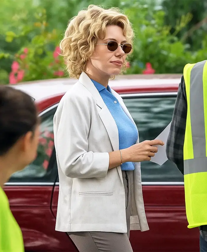 Scarlett Johansson Paper Tiger White Blazer Scarlett Johansson Paper Tiger White Blazer