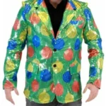 Sequin Ornaments Ugly Green Blazer