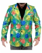 Sequin Ornaments Ugly Green Blazer