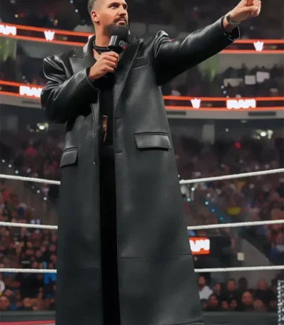 Seth Rollins Monday Night RAW Black Leather Coat