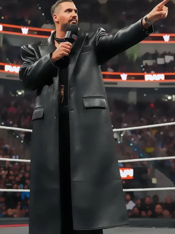 Seth Rollins Monday Night RAW Black Leather Coat