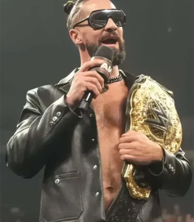 Seth Rollins Monday Night RAW Black Leather Jacket