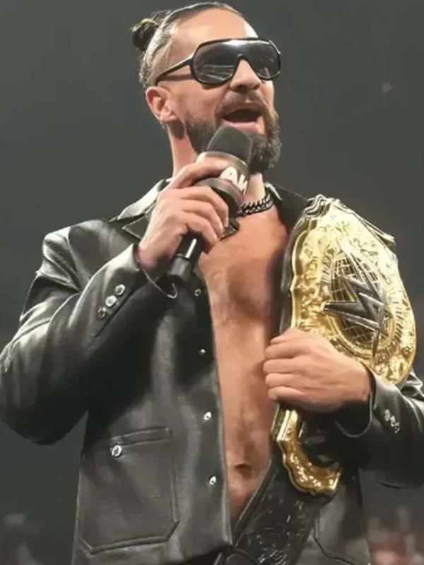 Seth Rollins Monday Night RAW Black Leather Jacket