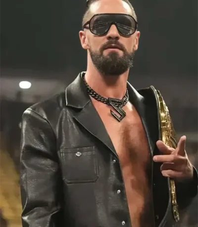Seth Rollins Monday Night RAW Black Leather Jacket