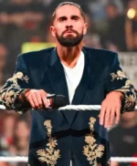 Seth Rollins WWE RAW Golden Peacock Coat