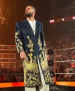 Seth Rollins WWE RAW Golden Peacock Coat
