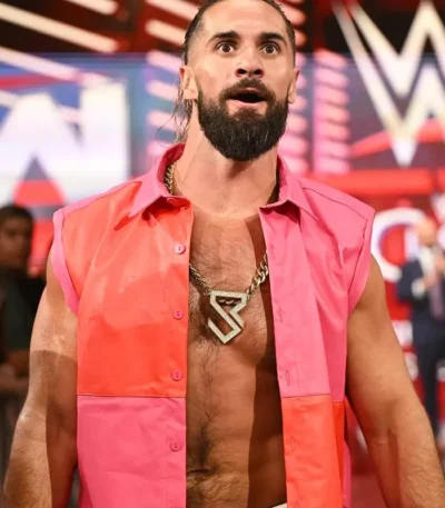 Seth Rollins WWE Raw 2025 Leather Vest