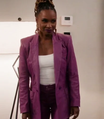 Shanola Hampton Found S02 Purple Leather Blazer
