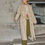 Shirley Khaki Beige Belted Crop Trench Coat