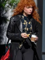 Natasha Lyonne Poker Face Black Leather Coat
